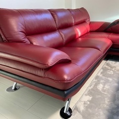 [商談中] ニトリ3人掛けカウチソファ　テーブルセット