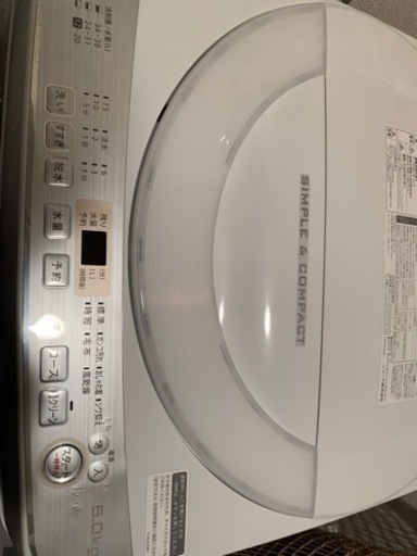 シャープ2019年製洗濯機　ES-GE6C-Ｗ