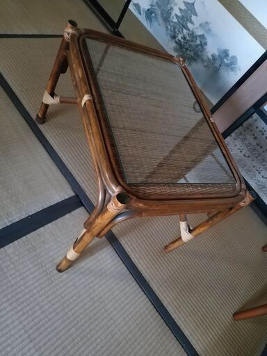 maruni　マルニ木工　ラタン編み　テーブル(チェアも別途出品します)