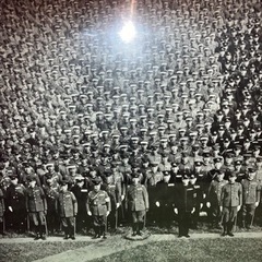御野立所の観兵式集合写真(昭和天皇/軍人/戦時)額入り