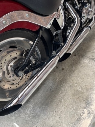 2007年式ソフテイルFXSTC FP3CWマフラーS&Sエアクリサドルバッグ