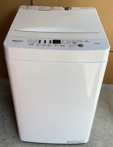 【RKGSE-980】特価！ハイセンス/4.5kg/全自動洗濯機/HW-E4503/中古/2019年製/当社より近隣地域無料配達