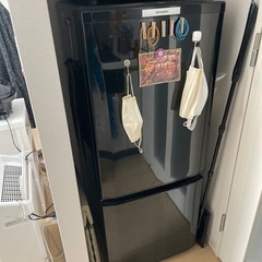 三菱冷蔵庫、1人用、黒、説明書付き