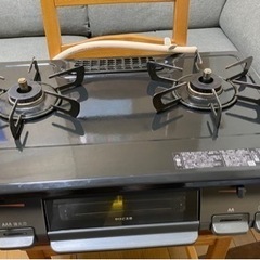 リンナイ ガスコンロ 都市ガス用 RTE597BK 左側強火力