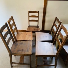 木目の椅子7脚 (5脚+子供用2脚)