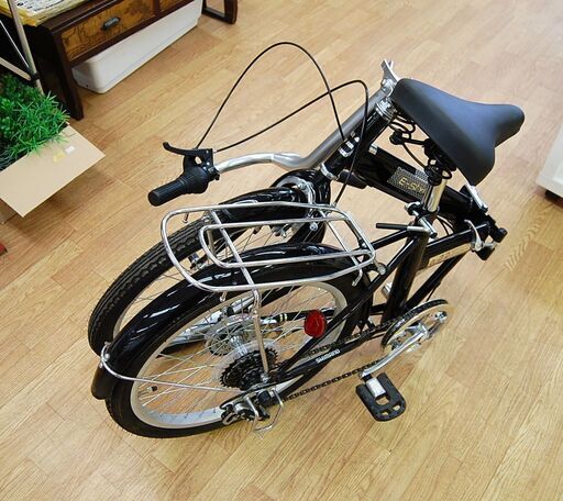 20インチ ６段変速 折りたたみ自転車 シルバー  E-style 自転車 札幌市手稲区 ①折りたたみ自転車 20インチ E-Style 黒 6段変速 折り畳み 折畳み