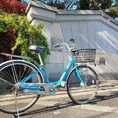 ママチャリ 自転車 整備済み 青色 カール アルミナム