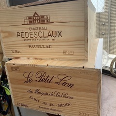 フランス産　ワイン木箱蓋付（12本入）