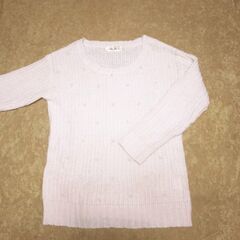 shellna　ピンクのパール付きセーター