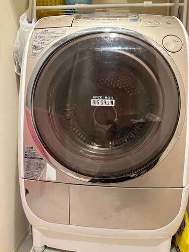 ドラム式洗濯乾燥機 HITACHI BD-V3200L 風アイロン ビッグドラム 10kg/6kg