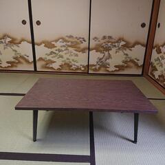 【昭和レトロ/1950年代物/当時物】ちゃぶ台 折り畳み ローテーブル 茶色 焦げ茶色 大きい 大きいめ