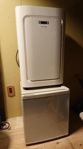 スポットエアコンと小型冷蔵庫