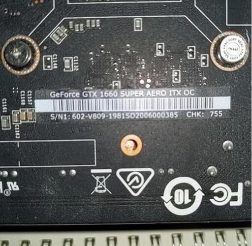 グラフィカボード　GTX1660super　価格交渉可