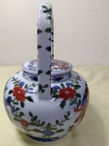 源右衛門 お茶碗 有田焼 錦草花 日本製\