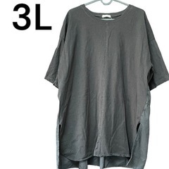 大きいサイズ ノーブランド 切り替え ティアード Tシャツ 半袖 3L