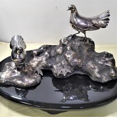 双鳩（おしどり)銀銅製\