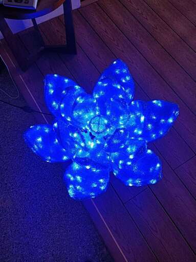 ①【処分価格】新品　LED造形　ハスの花　ブルー　インテリア