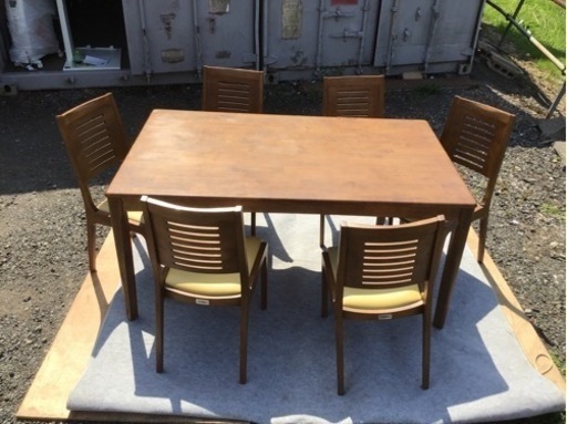 引渡済　中古　TOYO FURNITURE ダイニング7点セット　黄色