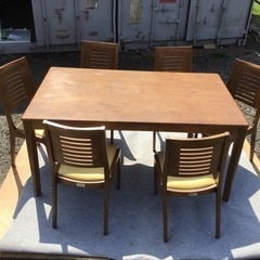 引渡済　中古　TOYO FURNITURE ダイニング7点セット　黄色