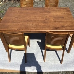 引渡済　中古　TOYO FURNITURE ダイニング7点セット　黄色 引渡済 中古 TOYO FURNITURE ダイニング7点セット 黄色
