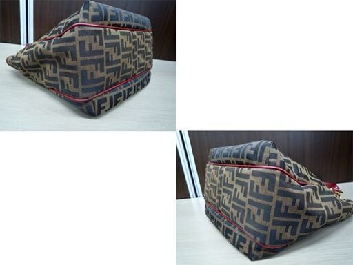 本物 FENDI ズッカ柄 トートバッグ 8BH156 ハンドバッグ キャンバス