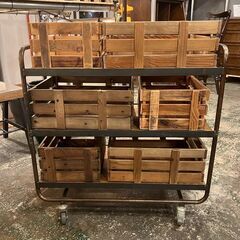 a.depeche アデペシュ キャビネット台車 アイアン 無垢材 アンティーク