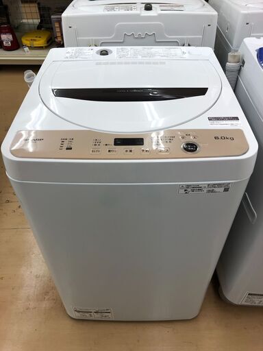 SHARP　シャープ　6.0kg　全自動洗濯機　ES-GE6F　2022年製