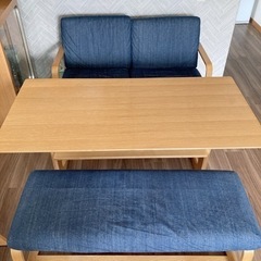 【短期出品】無印良品 リビングでもダイニングでも使えるテーブル・チェアセット