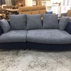 新品 ３人掛けソファ 人気モデル ファブリック素材 ユニーク デザイン 左右非対称 あぐらもかける 新生活 一人部屋 自分部屋 入替え 買い足し 買換え ツートンカラー 3人掛 ワイドサイズ 選べる 2カラー 