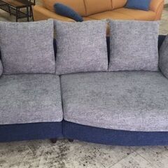 新品 ３人掛けソファ 人気モデル ファブリック素材 ユニーク デザイン 左右非対称 あぐらもかける 新生活 一人部屋 自分部屋 入替え 買い足し 買換え ツートンカラー 3人掛 ワイドサイズ 選べる 2カラー 