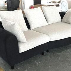 新品 ３人掛けソファ 人気モデル ファブリック素材 ユニーク デザイン 左右非対称 あぐらもかける 新生活 一人部屋 自分部屋 入替え 買い足し 買換え ツートンカラー 3人掛 ワイドサイズ 選べる 2カラー 