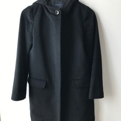 【ネット決済・配送可】アンゴラ混合黒のコート
