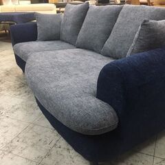 新品 未使用 未開封 ３人掛けソファ カジュアル 人気モデル ファブリック素材 ユニーク デザイン 左右非対称 あぐらもかける 新生活 一人部屋 自分部屋 入替え 買い足し 買換え ツートンカラー 3人掛 ワイドサイズ 選べる 2カラー 