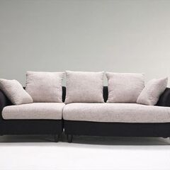 新品 未使用 未開封 ３人掛けソファ カジュアル 人気モデル ファブリック素材 ユニーク デザイン 左右非対称 あぐらもかける 新生活 一人部屋 自分部屋 入替え 買い足し 買換え ツートンカラー 3人掛 ワイドサイズ 選べる 2カラー 