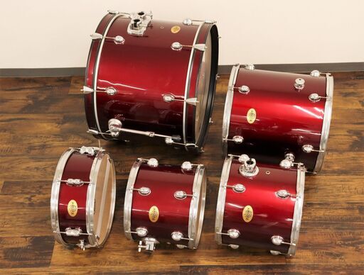 【4/8受渡終了】≪ZT356ジ≫ Pearl/パール ドラムセット5点まとめ Target series スネア/バスドラム/フロアタム/ロータム/ハイタム 赤系/チェリーレッド 現状品 4/8受渡終了】≪ZT356ジ≫ Pearl/パール ドラムセット5点まとめ Target