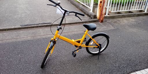 ★ジモティ割あり★  折り畳み自転車 20インチ 黄 クリーニング済み SJ1850