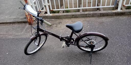 ★ジモティ割あり★  折り畳み自転車 20インチ 茶 クリーニング済み SJ1851