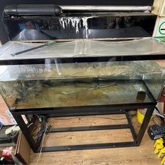 【引き取り限定】アクリル大型水槽台付　上部濾過　