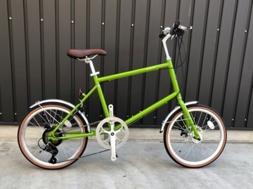 京都ブランドkamogawabike ディスクブレーキ ミニベロ LEDオートライト カギ付き グリーン