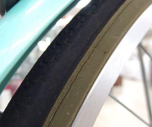 26インチ 自転車 シティサイクル サビ多め ミントグリーン系