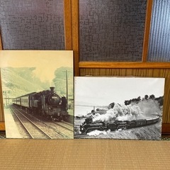 蒸気機関車　写真パネル　２枚セット