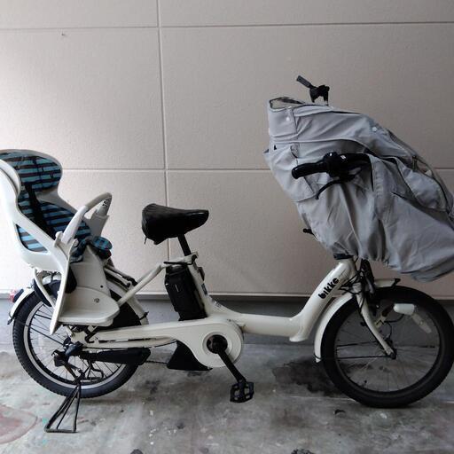 ビッケ ブリジストン 3人乗り 白 子ども乗せ