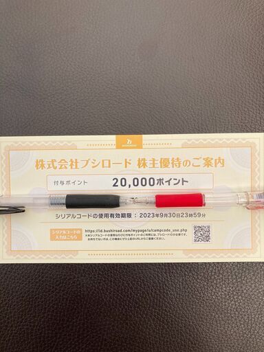ブシロード 株主優待券 20000ポイント ブシロード 株主優待券 20000ポイント