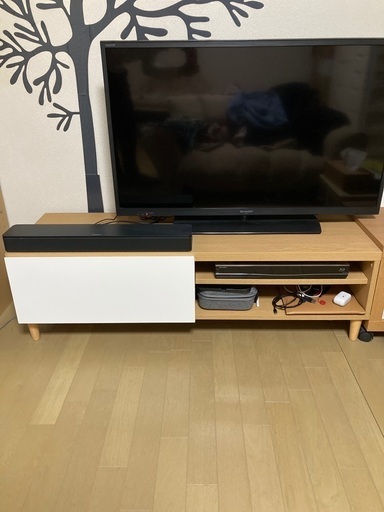 SALE／10%OFF ニトリ フラットなフォルムのテレビ台(ローボード幅118cm