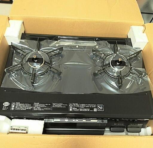 新品☆】リンナイガスコンロ 都市ガス用 KGM64BK2L 左強 ブラック 