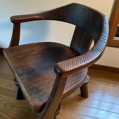 木の椅子 回転式 ローチェアー