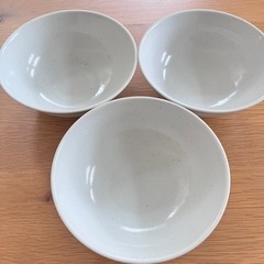 ニトリ カルエクレ 白唐津 超軽量麺鉢 3つ＋レンゲ3本