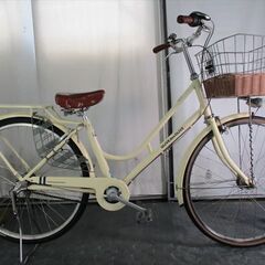C648★限定特価★ 中古自転車 【26インチ　シティ　3段　オリーブデオリーブ 　アイボリー】 C648☆限定特価☆ 中古自転車 【26インチ シティ 3段 オリーブデ