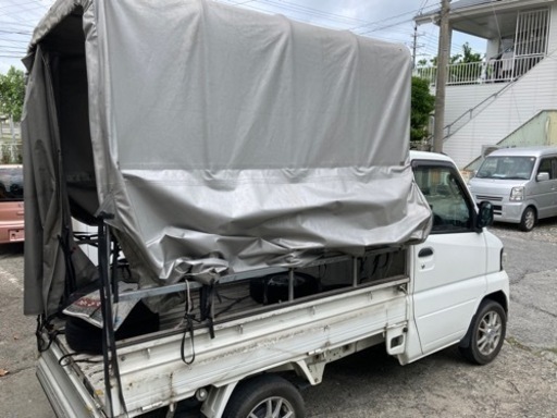 ミニキャブ幌　強引に、ハイゼットにも、つきます