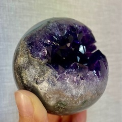 アメジスト 開口笑 家庭円満 クリスタルスフィア 丸玉 水晶 パワーストーン
